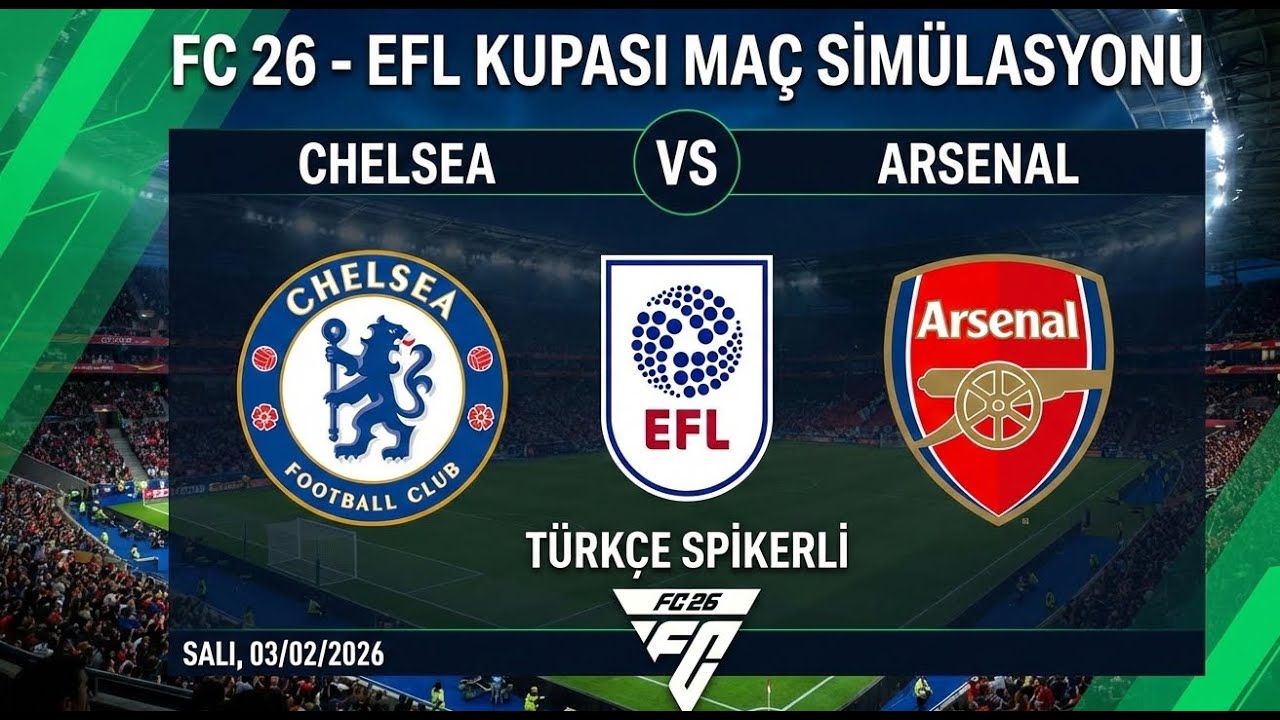 FC 26 - Chelsea - Arsenal - EFL Kupası Türkçe spiker maç simülasyon