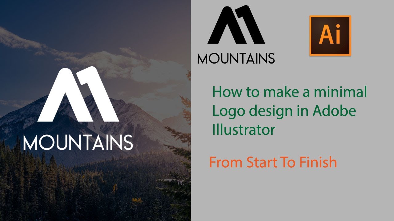 How to make a Minimal Logo Design| Mountains Logo Design| Using Illustrator