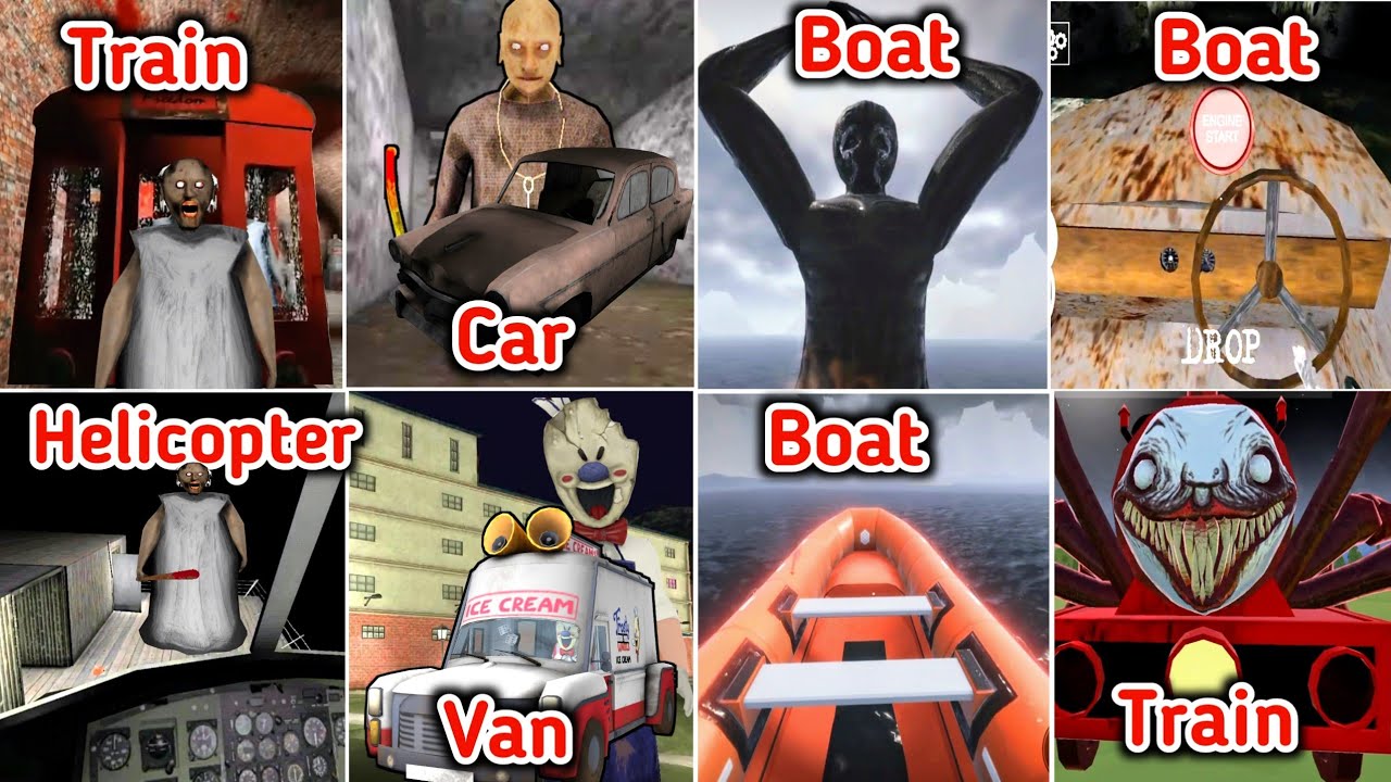 Vehicle Escape Battle | Granny 1 2 3 Vs Choo Choo Charles Train Vs Apeirophobia Vs Ice Scream United