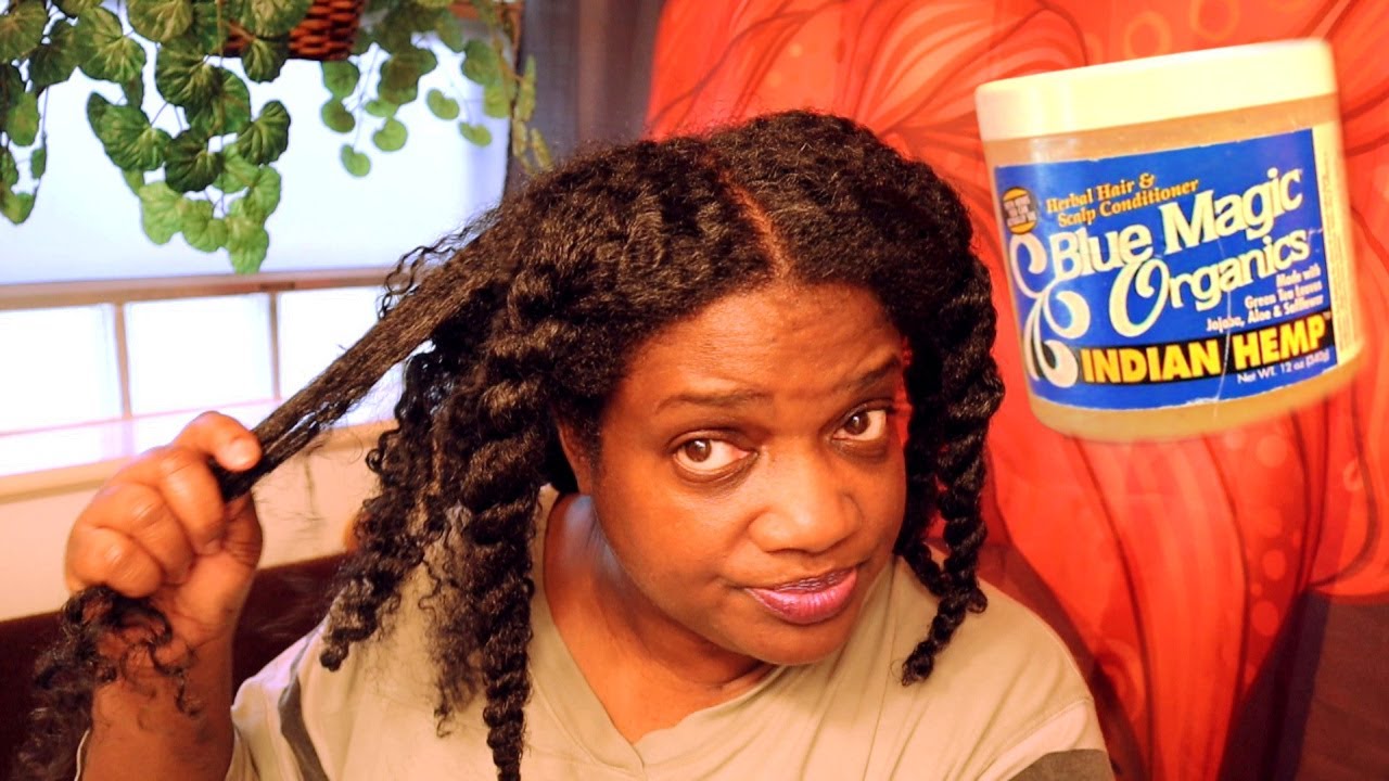 I'm Winding Down My Day With Blue Magic Indian Hemp Hair Grease On My Scalp