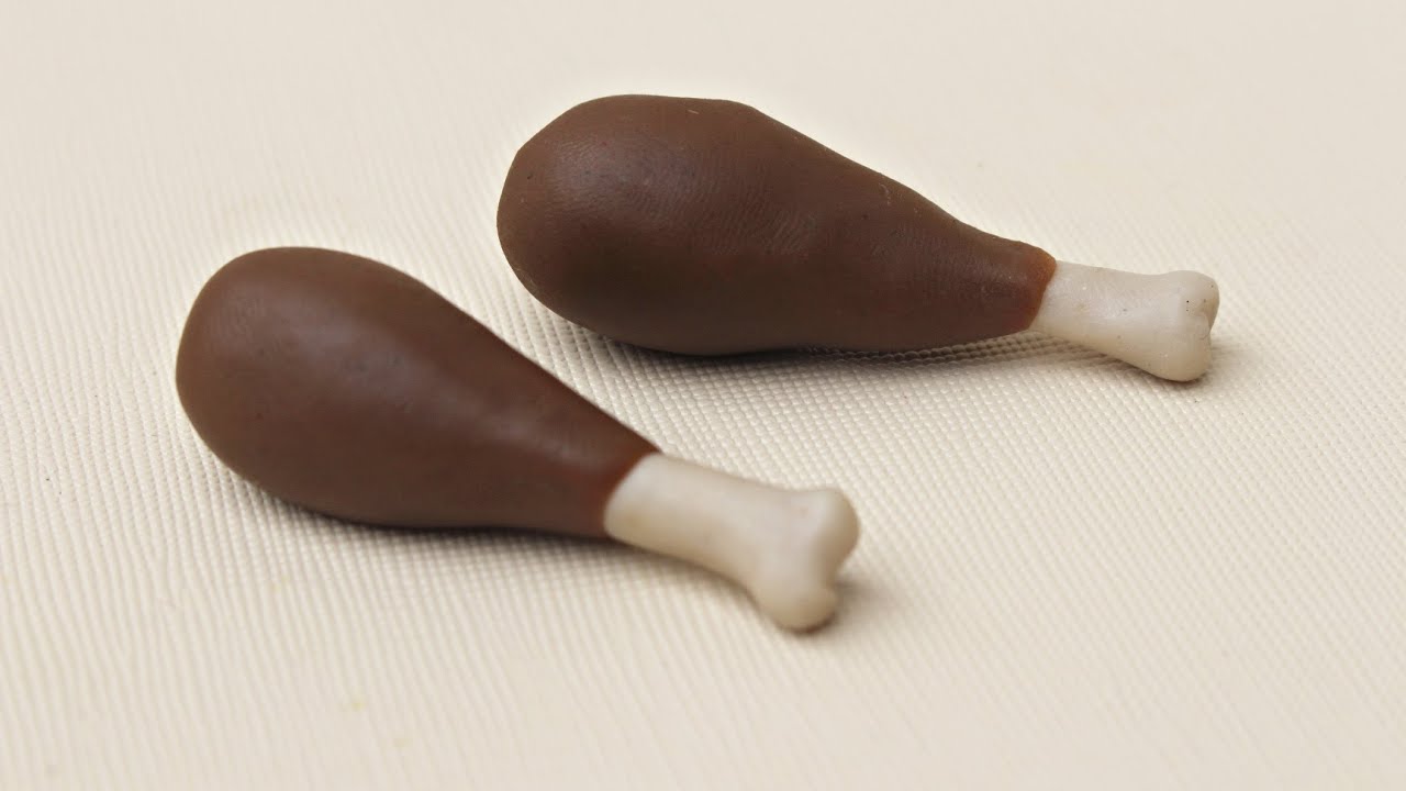 Polymer CLAY Tutorial How To Make Miniature CHICKEN DRUMSTICK | Clay DIY