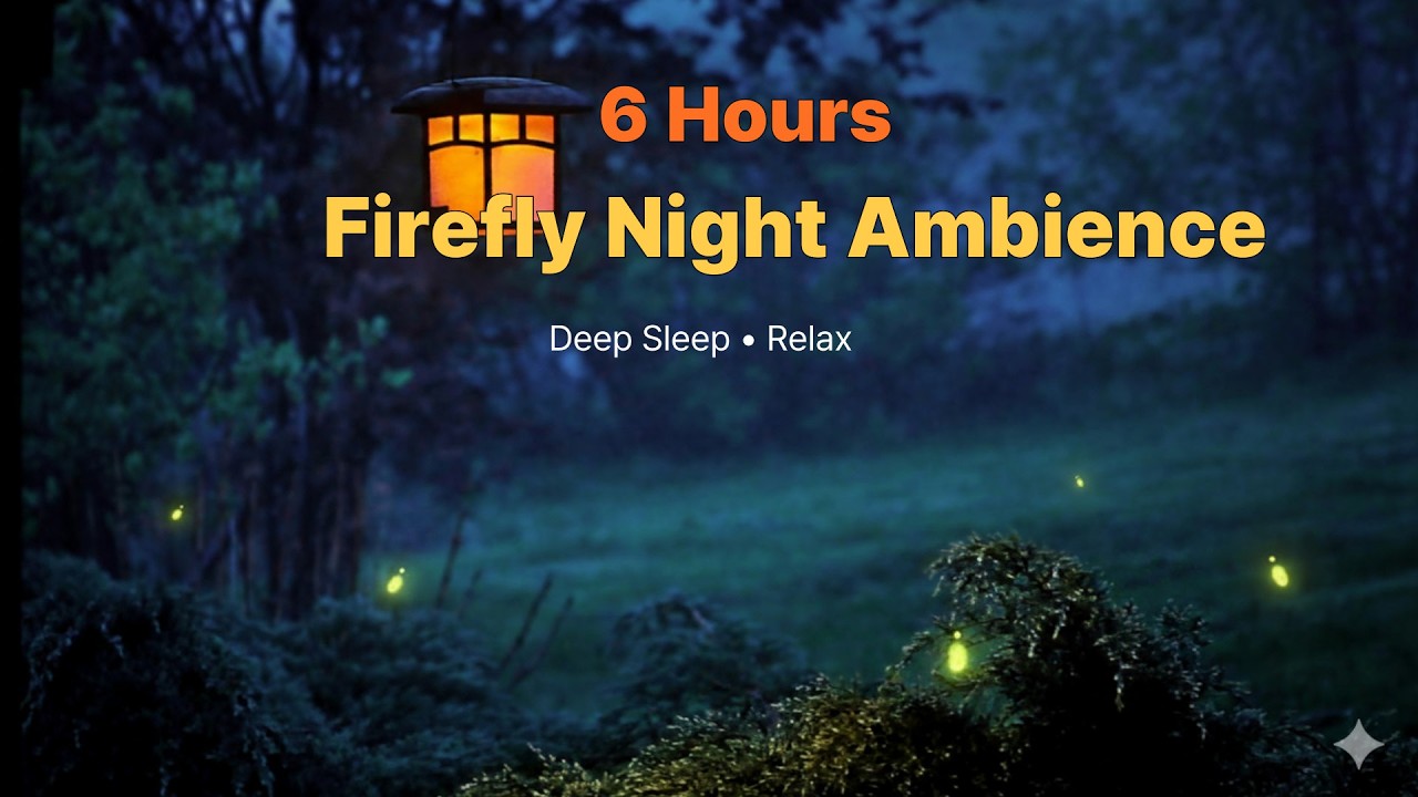 6-Hour( Fireflies Healing Sleep Music) Just Play, 틀어만 놓으세요, 힐링, 수면BGM, Relax, Mus, studying, working