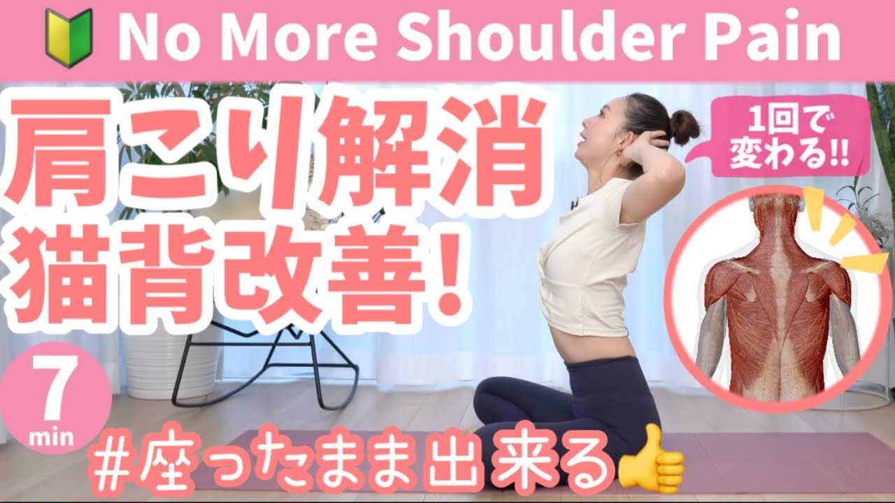 【ガチガチ肩甲骨】座ったままできる！肩こり解消＆猫背改善ストレッチ BY450