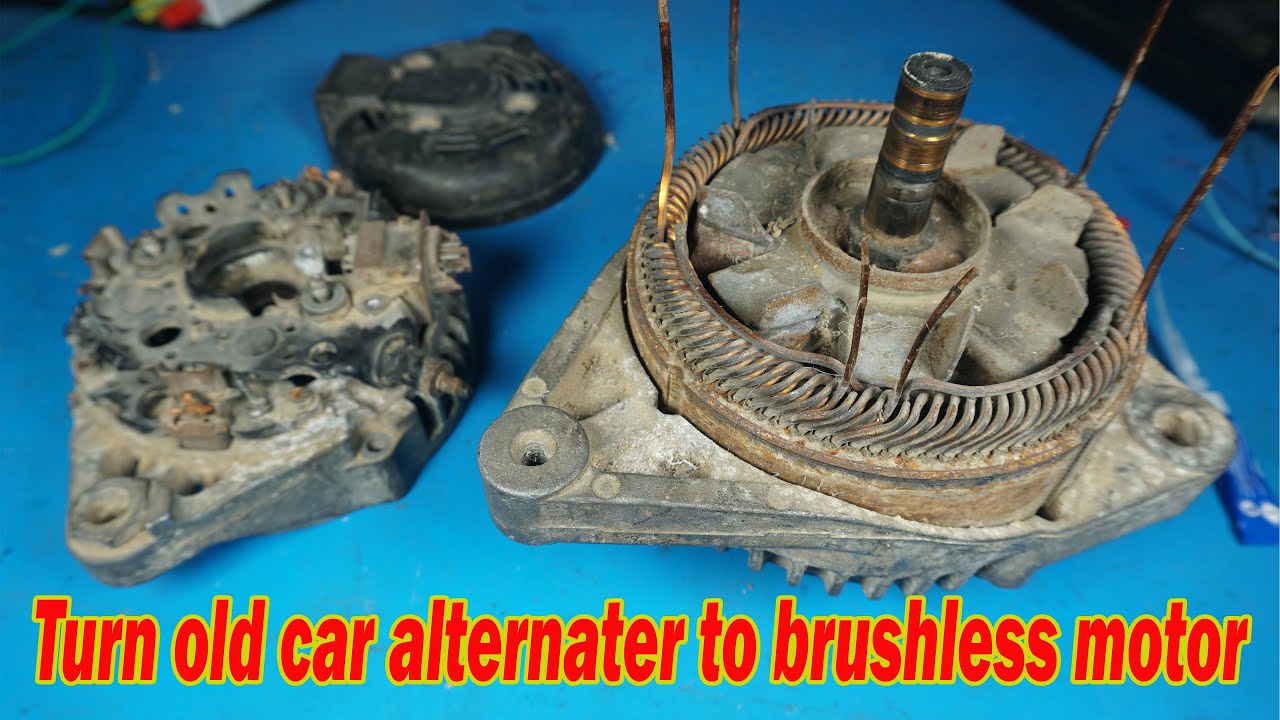 How to turn an old car alternator to a powerful brushless motor