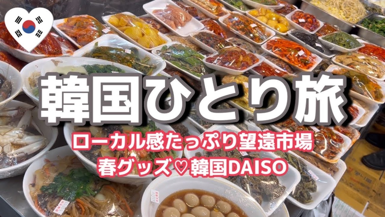 韓国1人旅🇰🇷望遠市場巡り♡DAISO春グッズ🌸マンモスパン♪東大門Strawberry Shop