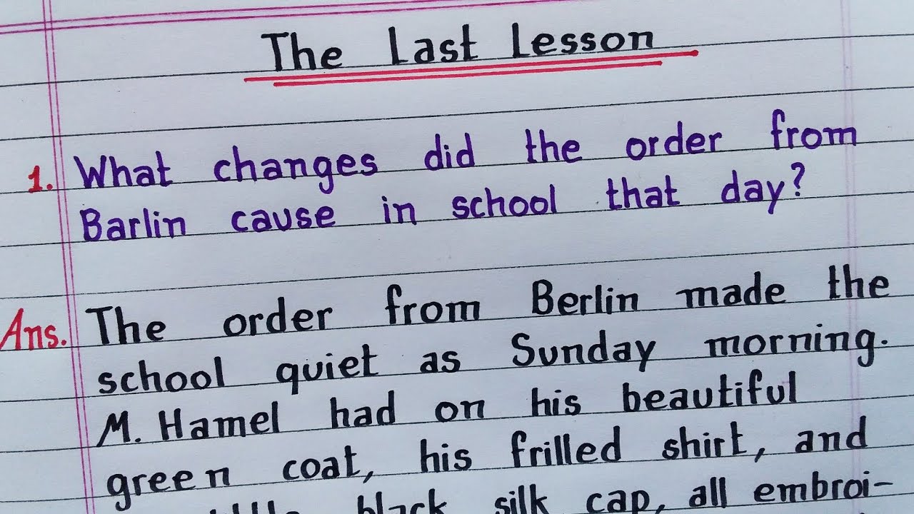 What changes did the order from Berlin cause in school that day? | The Last Lesson | Class 12 Eng |