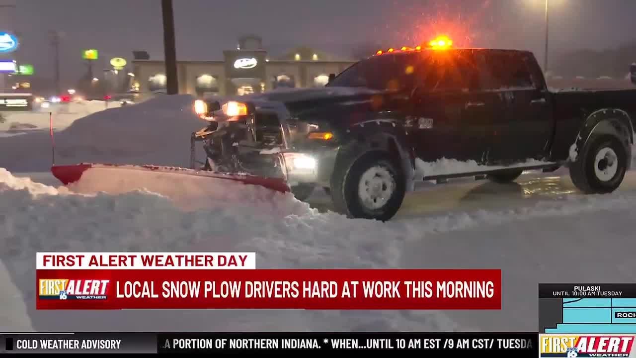 Snow plowing crews work around clock in Michiana