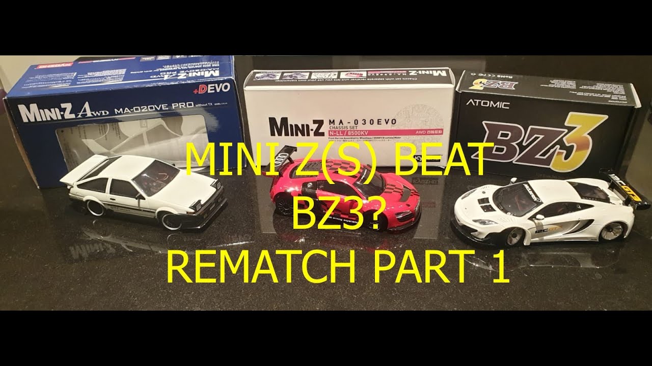 Mini Z evo awd  vs BZ3 mini rc Rematch Review #miniz #atomicbz3 #ma030awd Kyosho mini z