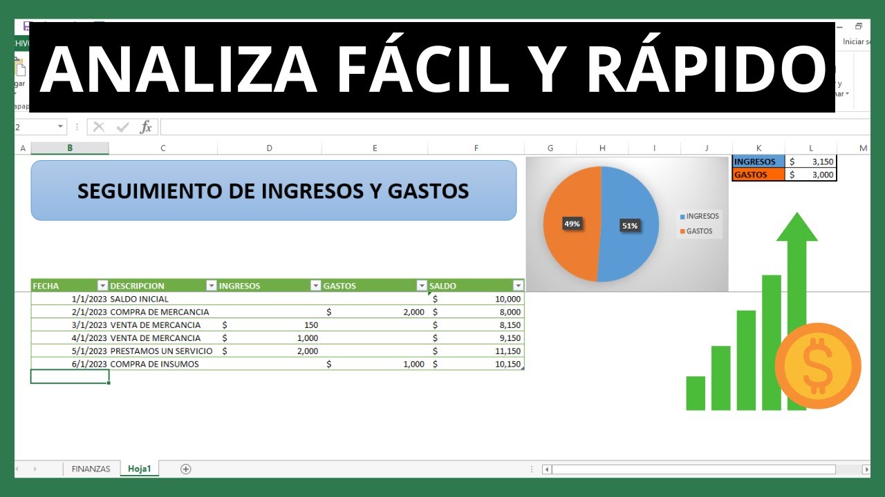 😱 Como Hacer un SEGUIMIENTO de GASTOS y INGRESOS en EXCEL