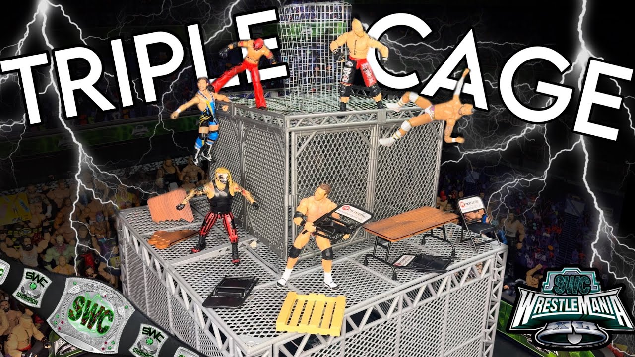 Матч в тройной клетке на 6 человек | Wrestlemania | Матч фигурок WWE!