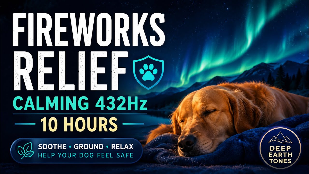 Fireworks Relief for Dogs 🎆 10 Hours of Calming 432Hz Deep Earth Tones