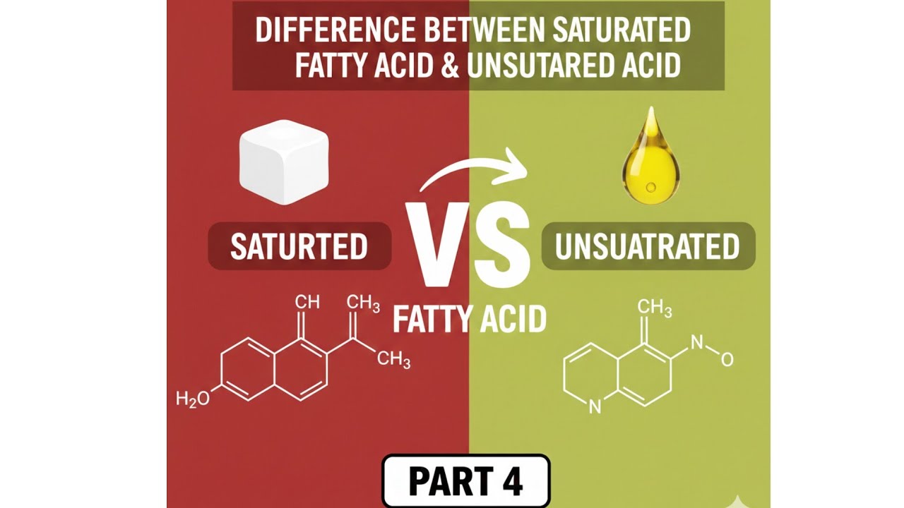 Difference between saturated fatty acid and unsaturated fatty acid|| good cholesterol and bad choles