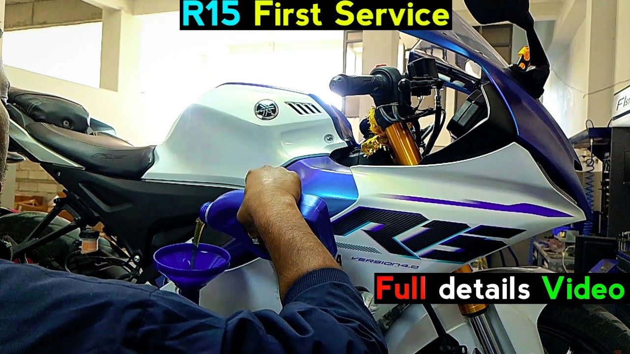 Yamaha new R15 V4 first service🫶 !! R15 first service🥰 !! First service and Full details !!  