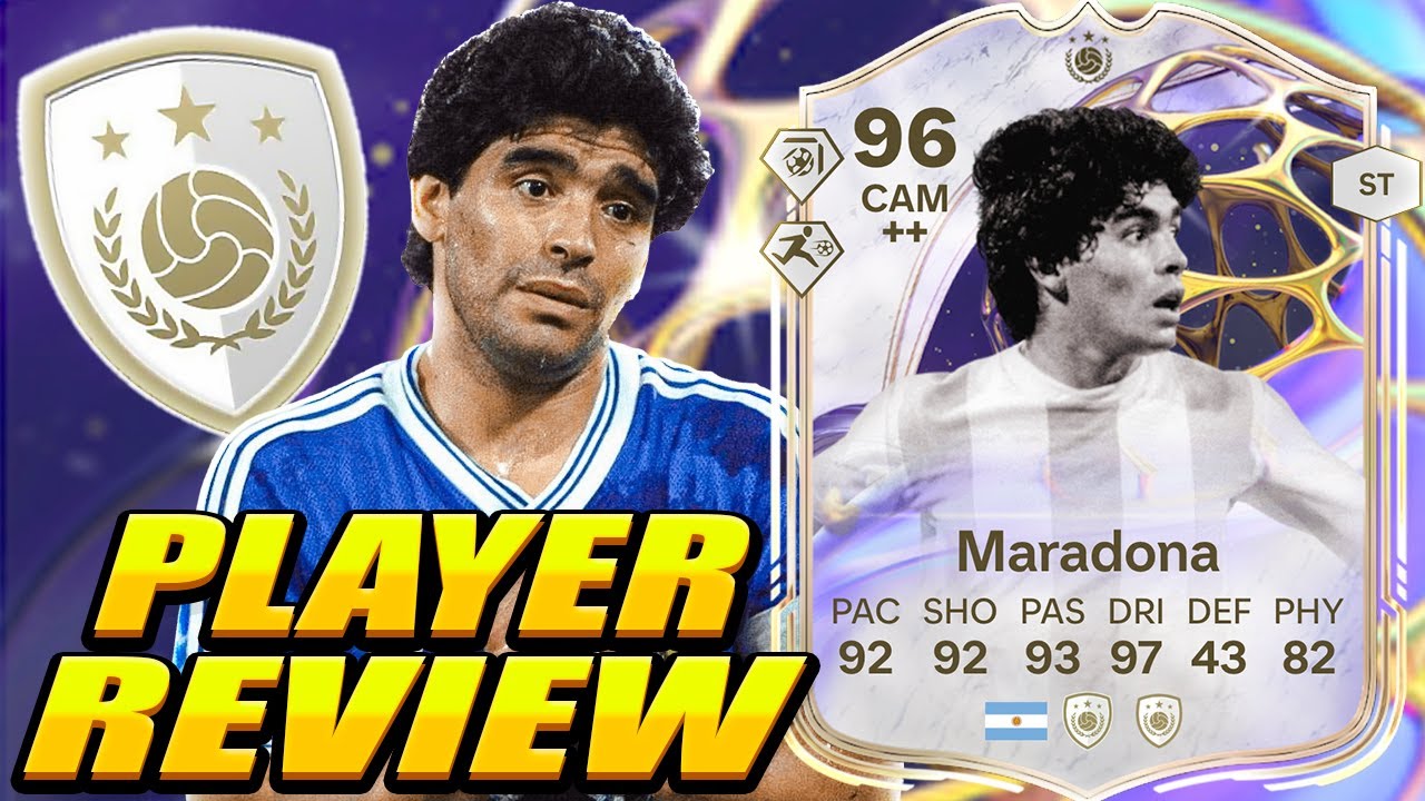 He BREAKS THE GAME COMPLETELY&hellip; 🐐🔥 96 Future Stars Icon Maradona Review! 96 Maradona Player Review!