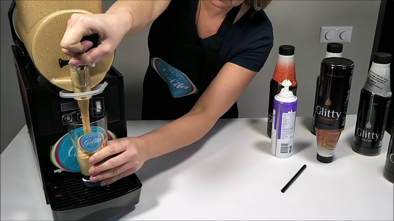Gelita ice coffee pareparation with slush machine