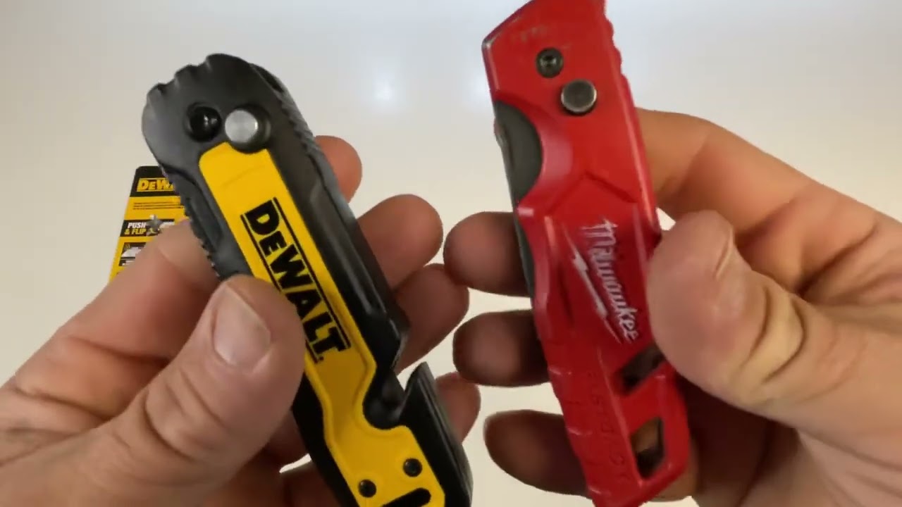 DeWALT 2 PC. Folding Utility & Pocket Knife Set (unboxing) Vs. Milwaukee FastBack & Irwin Pro Flip.