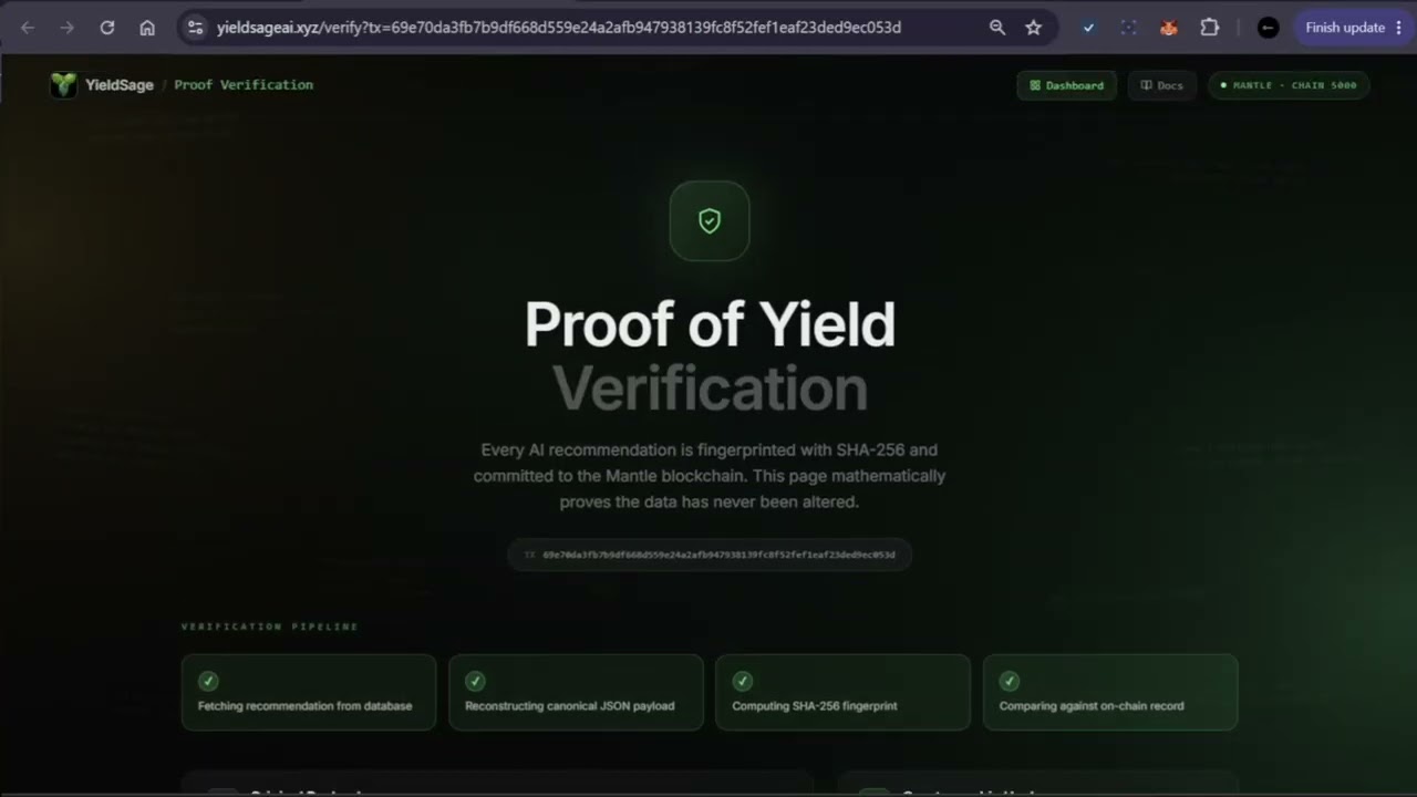 YieldSage &mdash; Autonomous DeFi Yield Intelligence on the Mantle Network