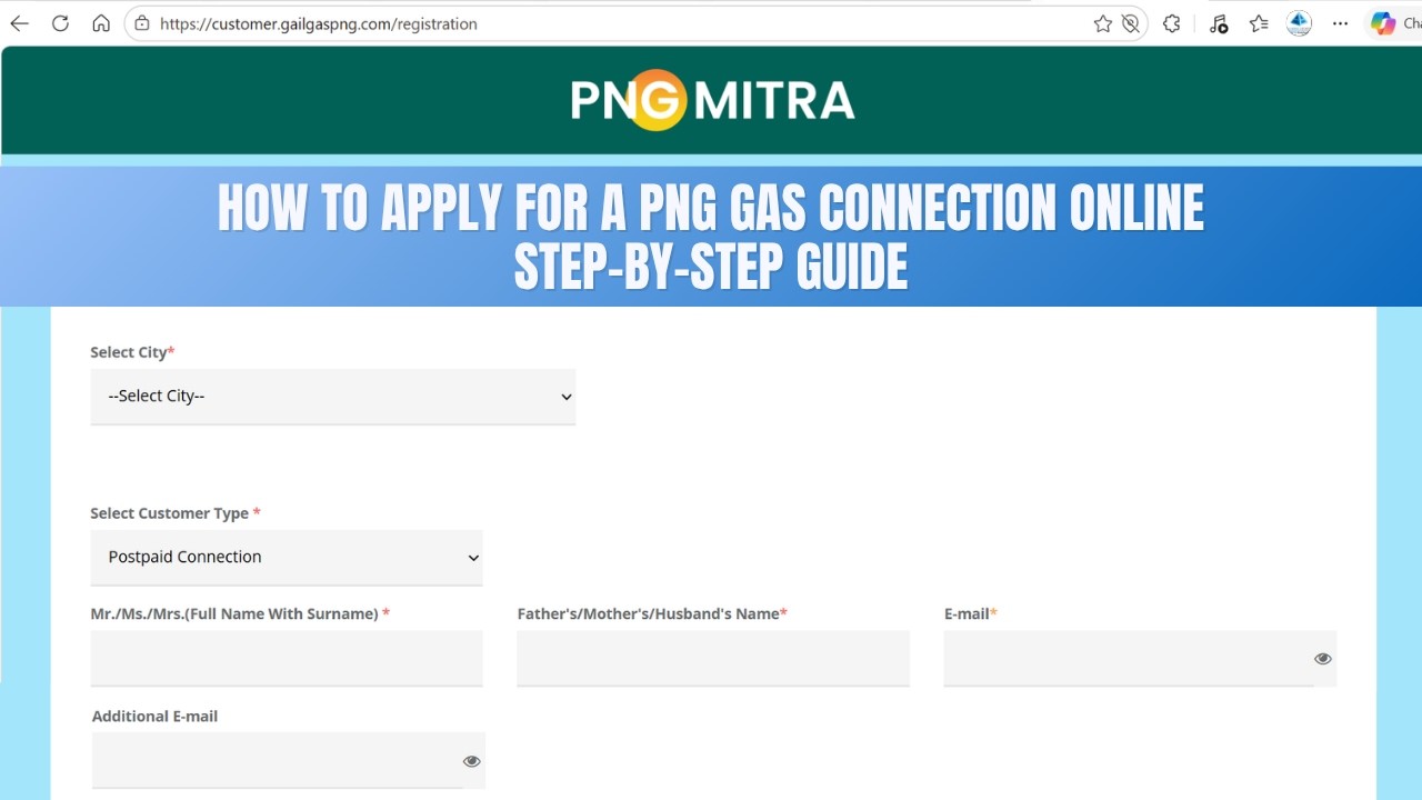 PNG Gas Connection Apply Online 2026 | GAIL PNG Application Form Fill Step-by-Step | LPG to PNG