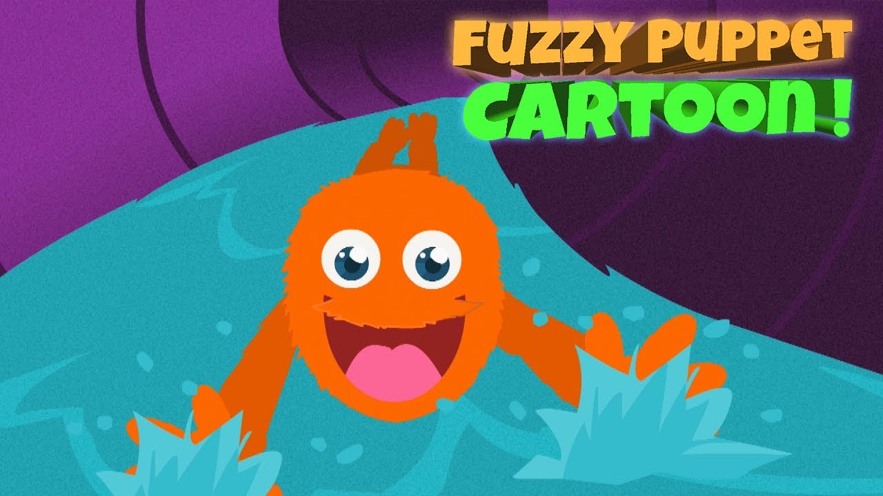 Fuzzy goes down HUGE waterslide! 🌊 Water park cartoons 🎨 for Children compilation!