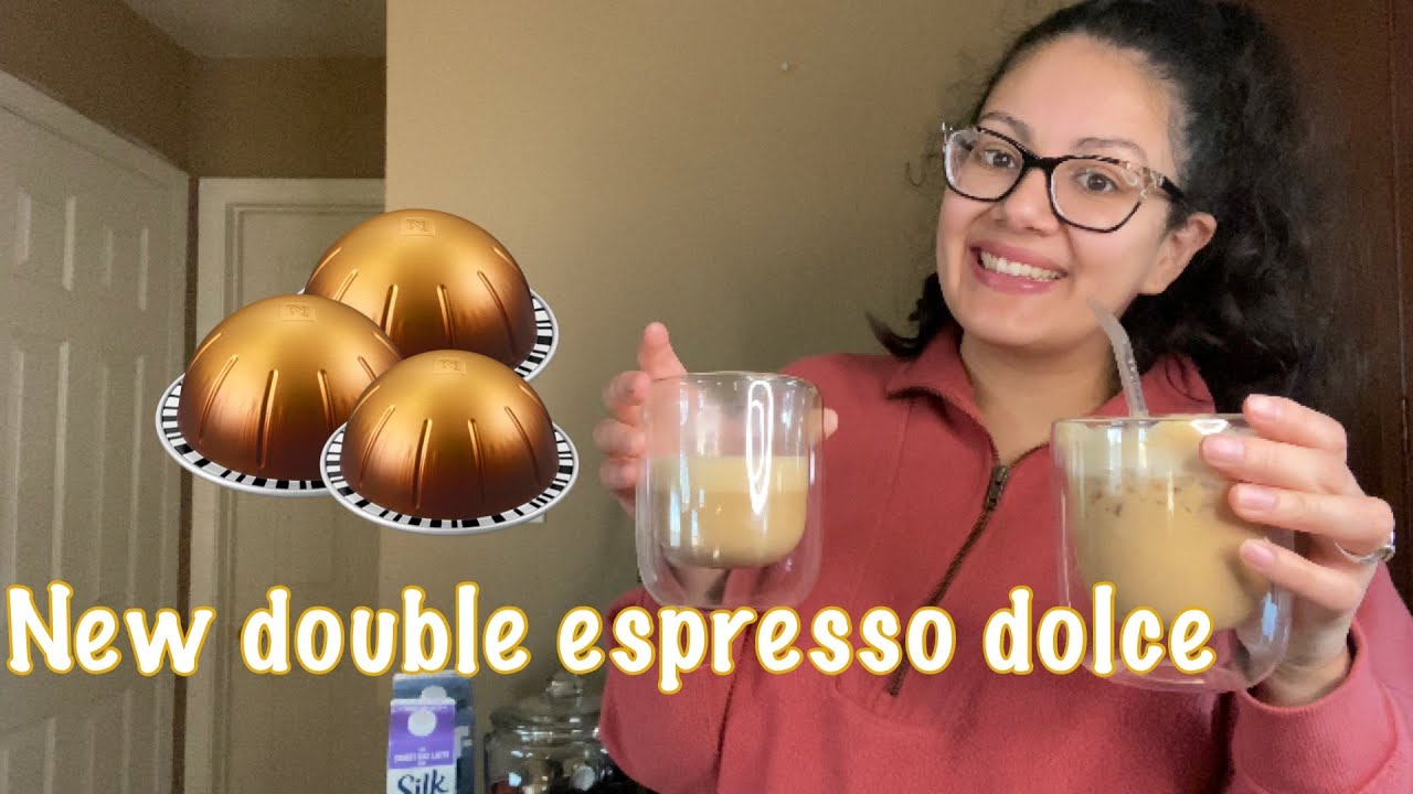 Trying Nespresso’s new double espresso dolce | taste test + hot and iced ☕️
