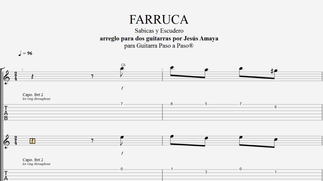 FARRUCA - Sabicas y Escudero - Tablatura por Jesús Amaya...