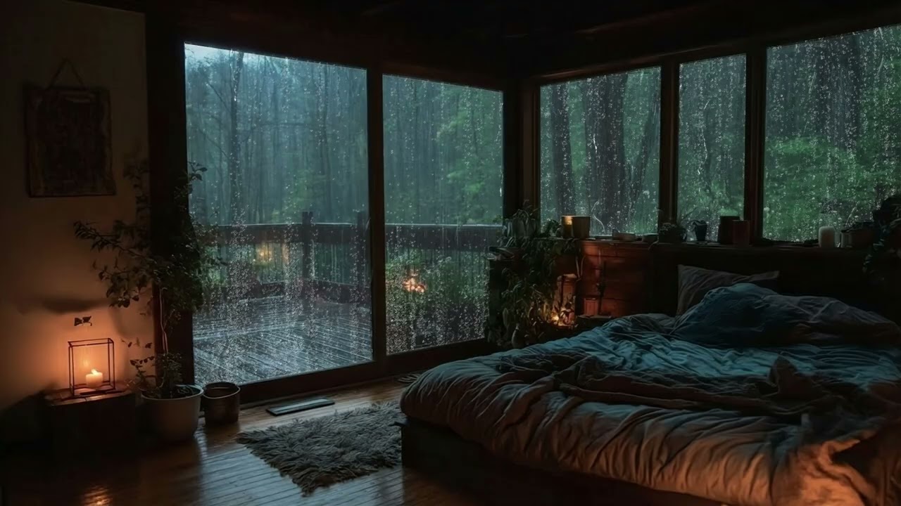 Natural Rain Sounds for Sleep 🌧️ Night Forest Rain Ambience to Study and Focus