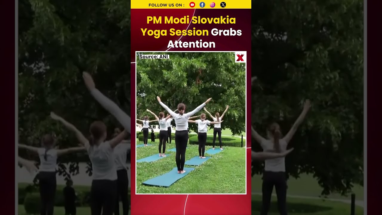 #watch | PM Modi Slovakia Yoga Session, Cultural Wellness Event With Slovak President #shorts
