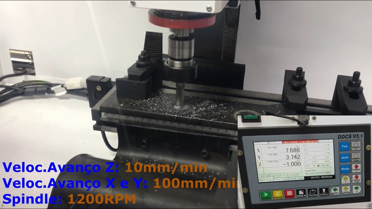 Usinagem em Aço com interpolação Circular na Fresadora CNC FRC-2 Casa do Mecanico