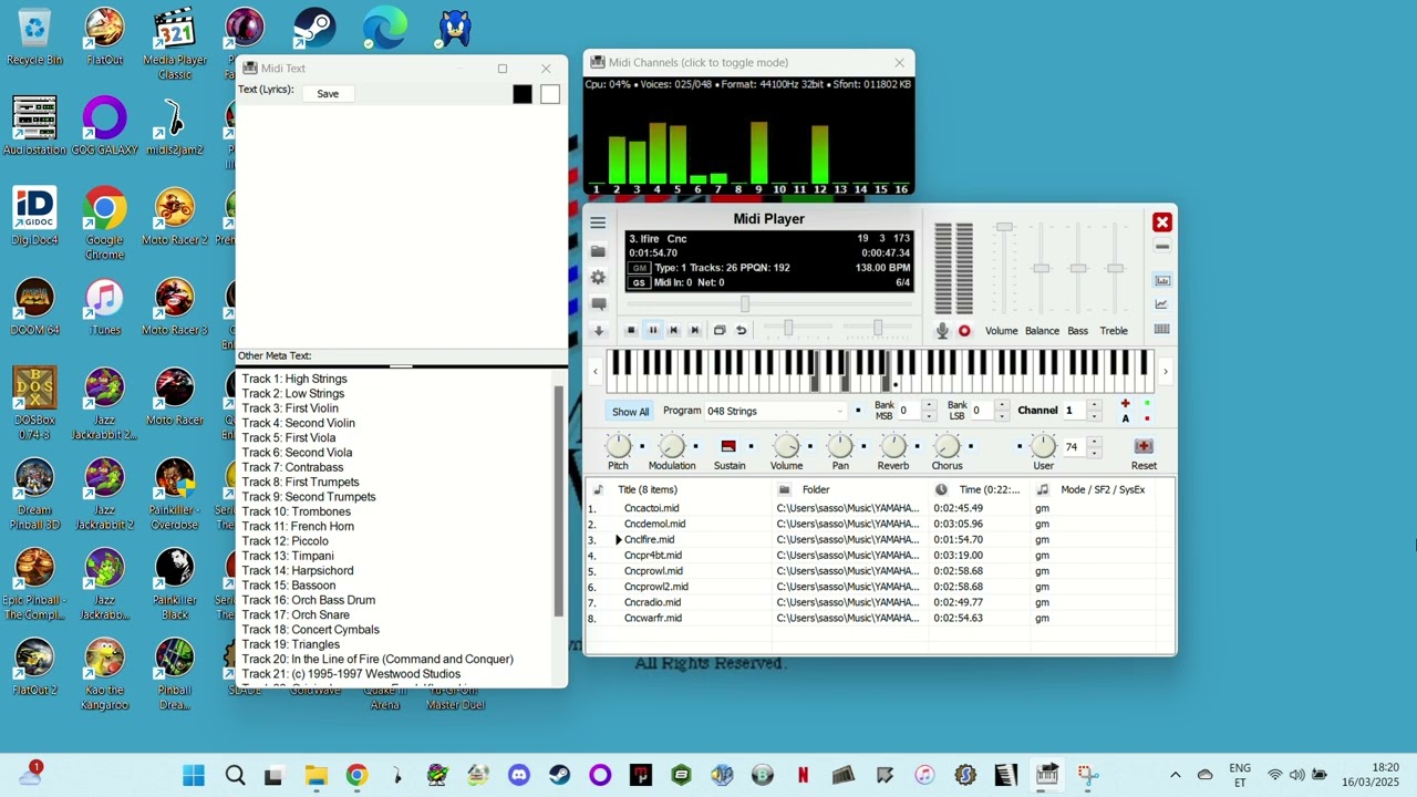 The Official MIDI Soundtrack of C&C (Recorded on  March 16 2025)