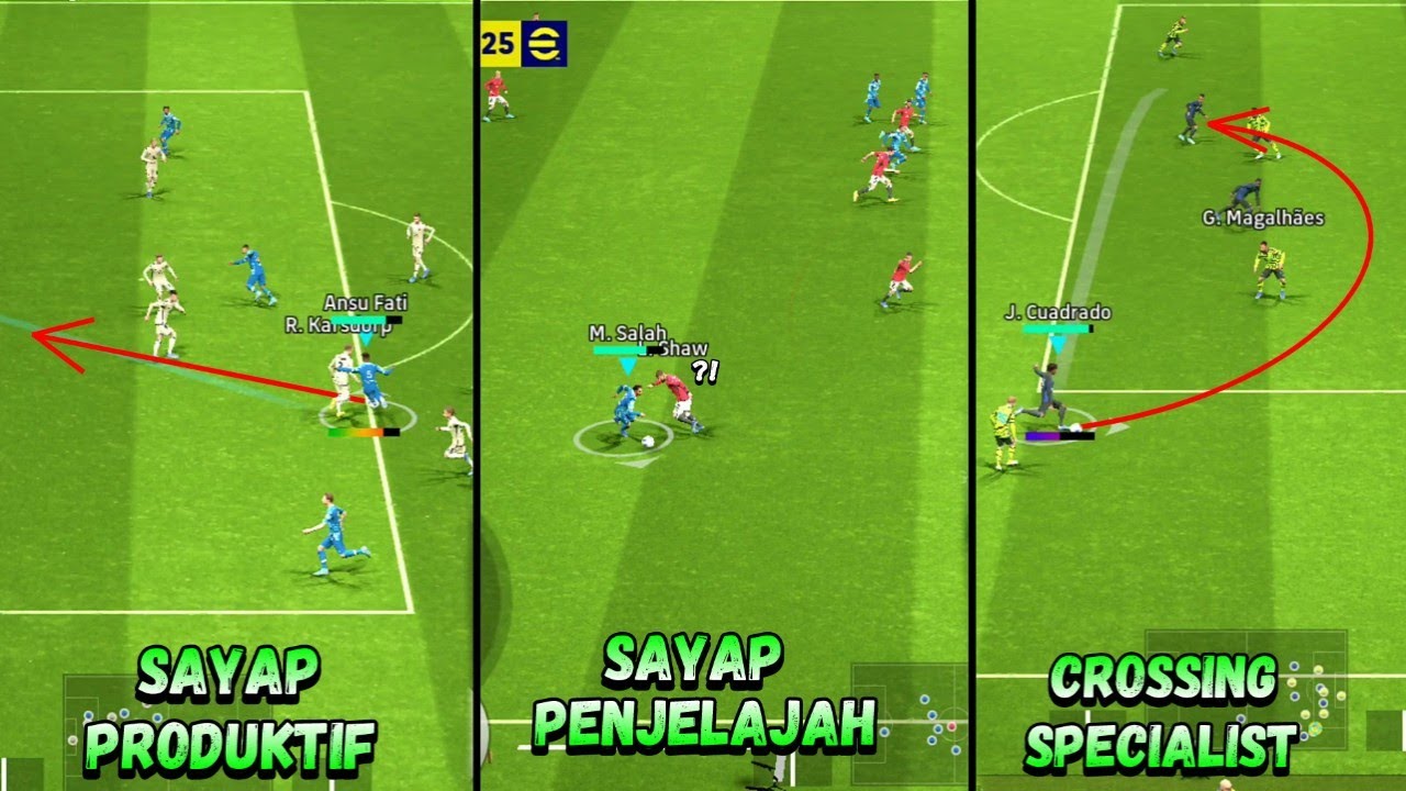 PENJELASAN 3 GAYA BERMAIN PEMAIN SAYAP!! - EFOOTBALL 2024 MOBILE