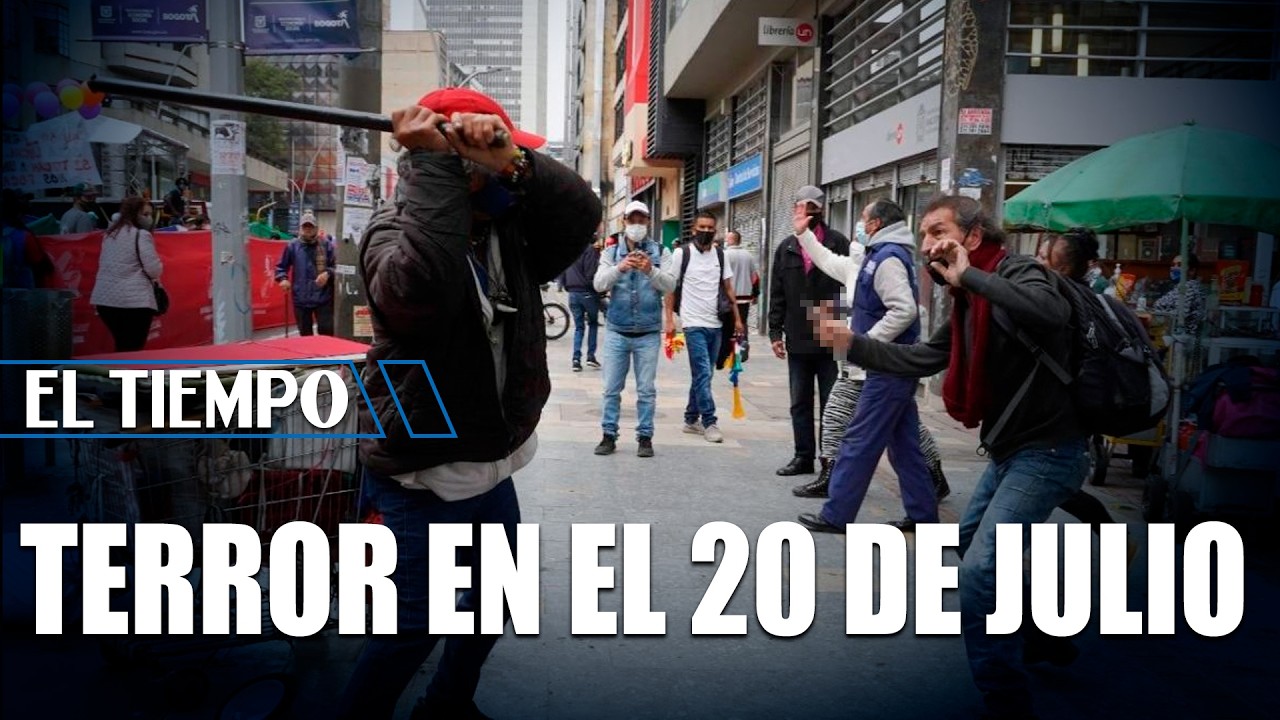 Pánico en el 20 de julio por pelea con machetes entre dos vendedores Informales | EL TIEMPO