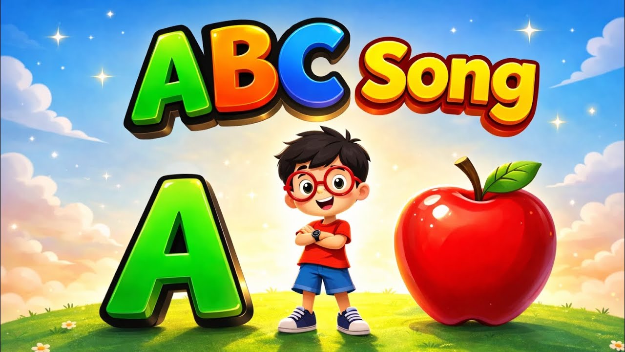 A B C song!🌟 A for Apple🍎 Kid's learning A To Z children Song🎵✨