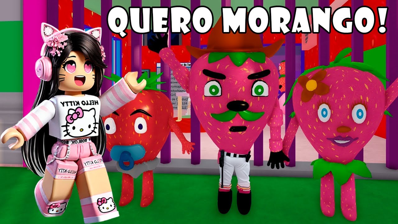 ADORO MORANGO! Quero Ficar Aqui Para Sempre. Roblox Prisão Da Família Morango