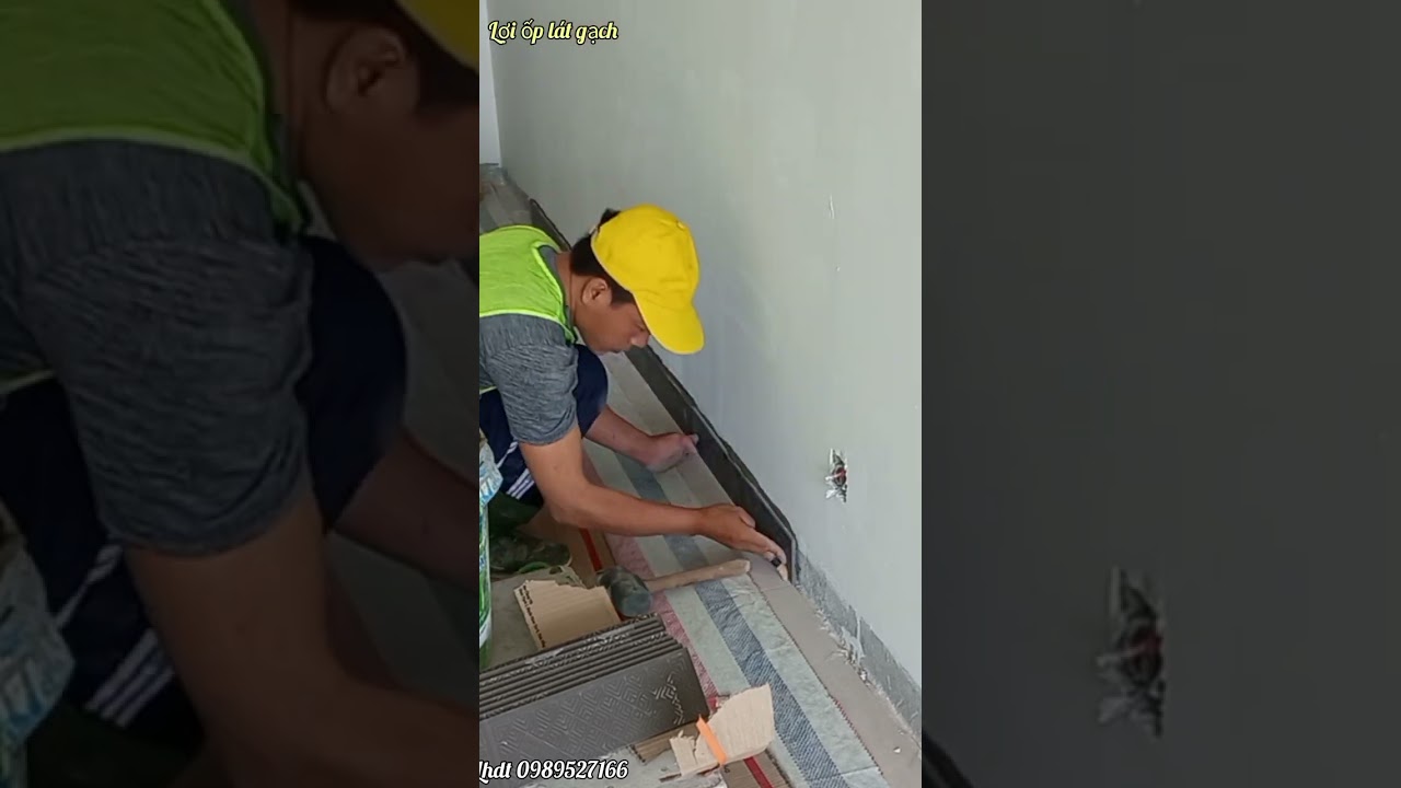 How to install a curved baseboard floor with standard ceramic tiles #loixaydungvlog