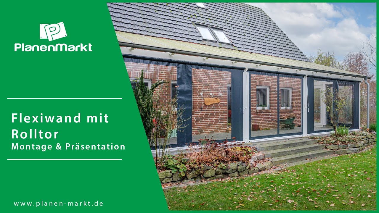 Terrassenverkleidung mit Rolltor - Montage an der &Uuml;berdachung | PlanenMarkt