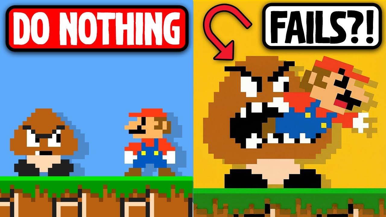 Mario tries to WIN by doing Nothing?! - BTG Reacts to funny Mario videos