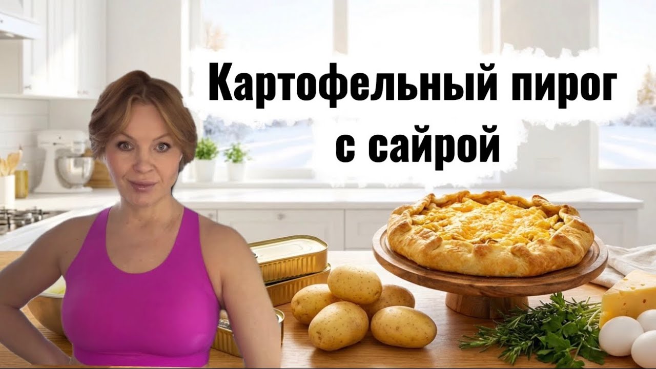 Картофельный пирог с сайрой-145 ккал! Ешь и худей🫶 #рецепты 