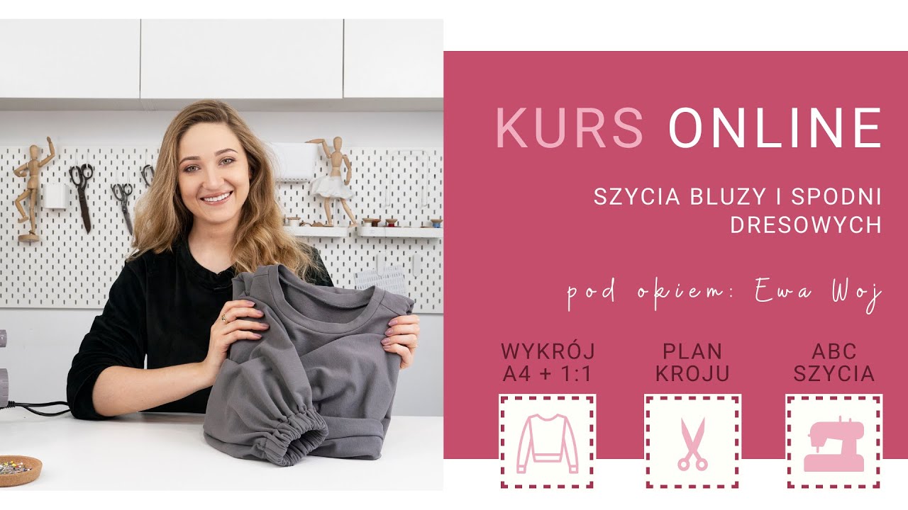 Kurs szycia online -  szycie bluzy i spodni dresowych (ZWIASTUN)