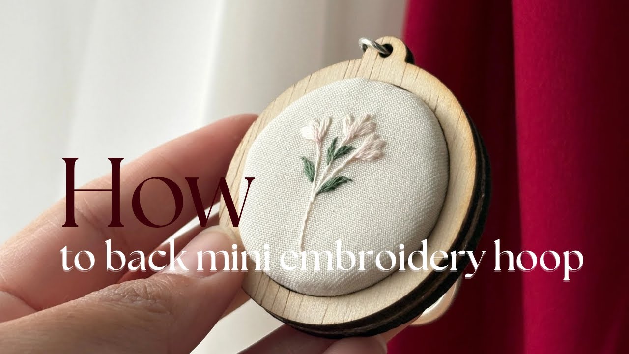 How to back embroidery hoop | keychain embroidery | rainy sunset | mini hoop