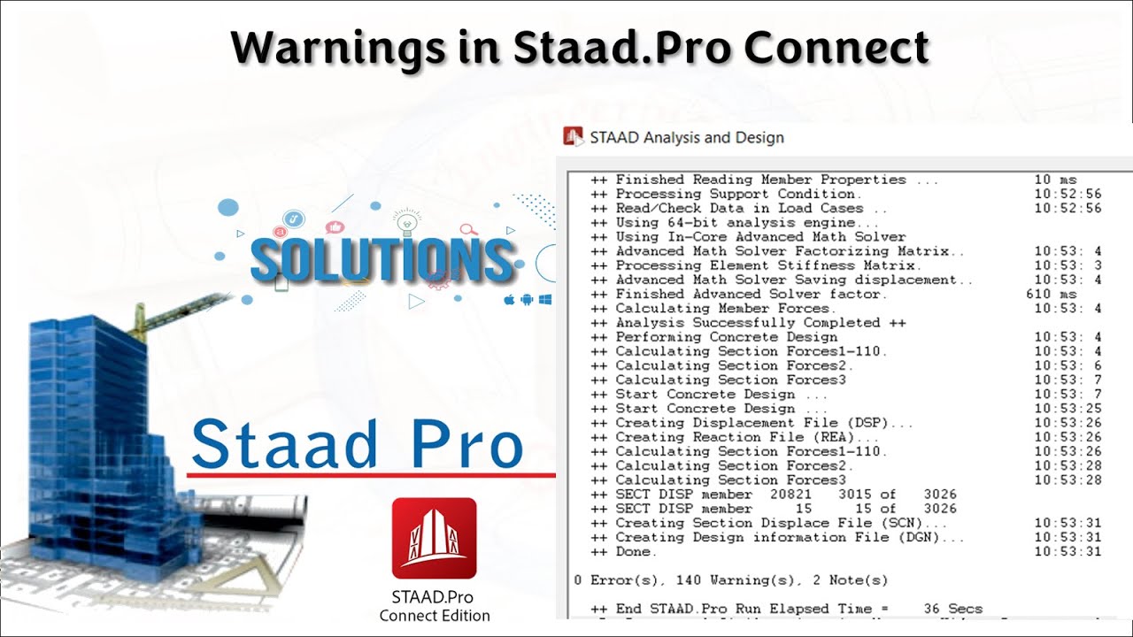 Warnings in Staad Pro Advanced Connect |How to resolve Staad.Pro connect warnings|Staad.Pro warnings