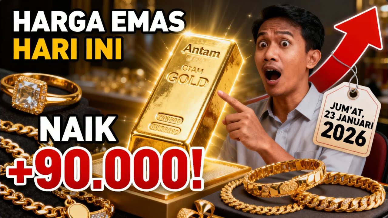 HARGA EMAS HARI INI JUM’AT 23 JANUARI 2026 TERBARU! ANTAM MEROKET Rp90 000