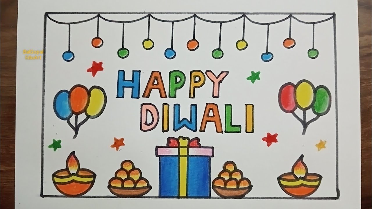 Happy Diwali drawing easy