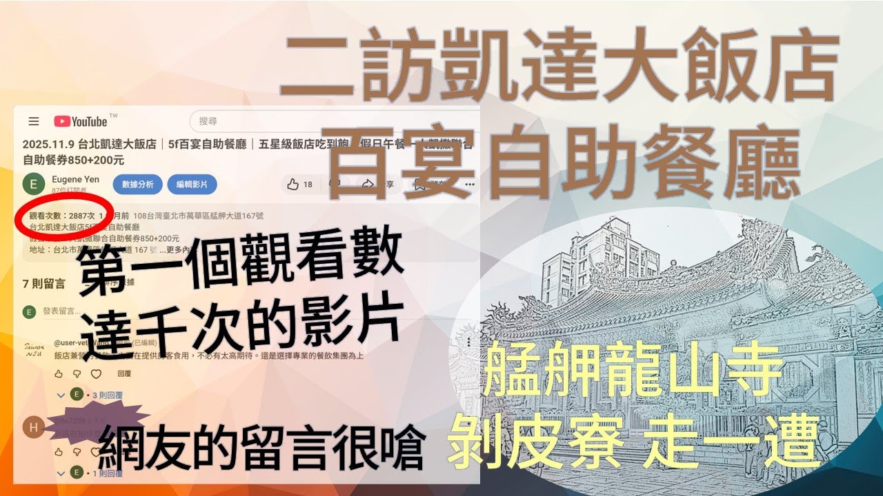2025.12.7 二訪凱達大飯店百宴自助餐廳 | 艋舺龍山寺 | 剝皮寮歷史街區