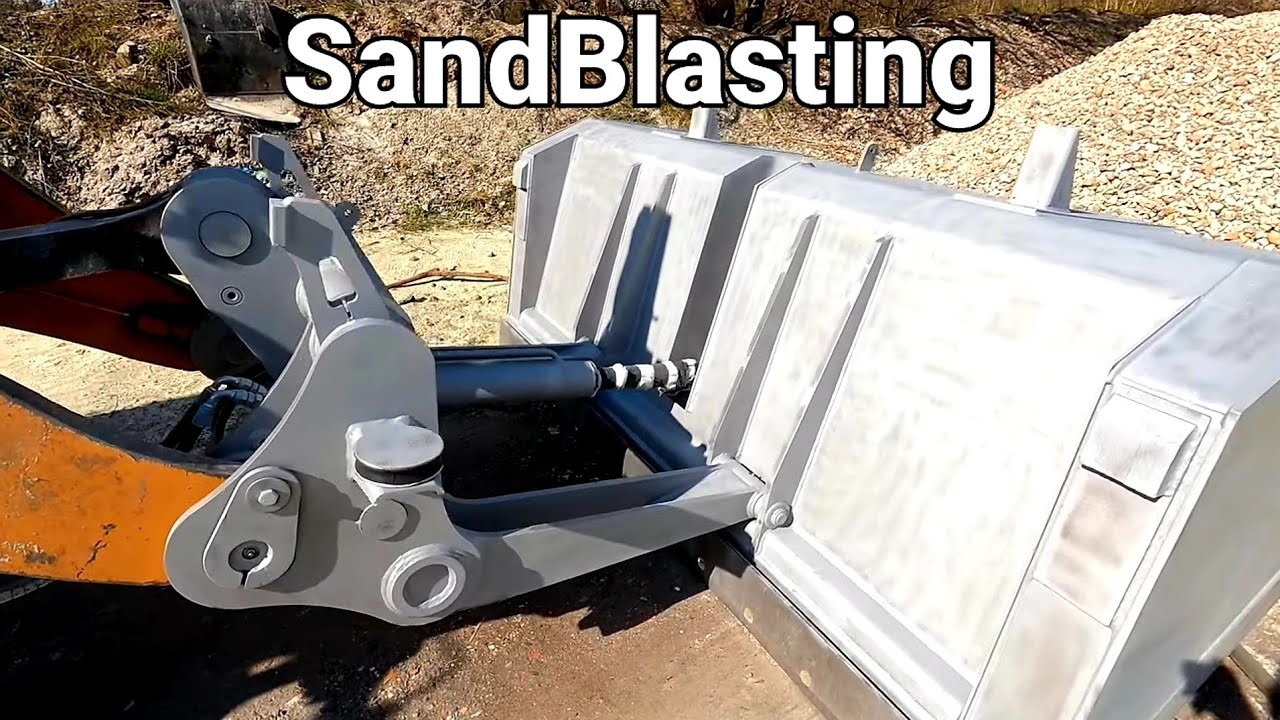 POV Sandblasting Loading Shovel Arms & Bucket Real Time