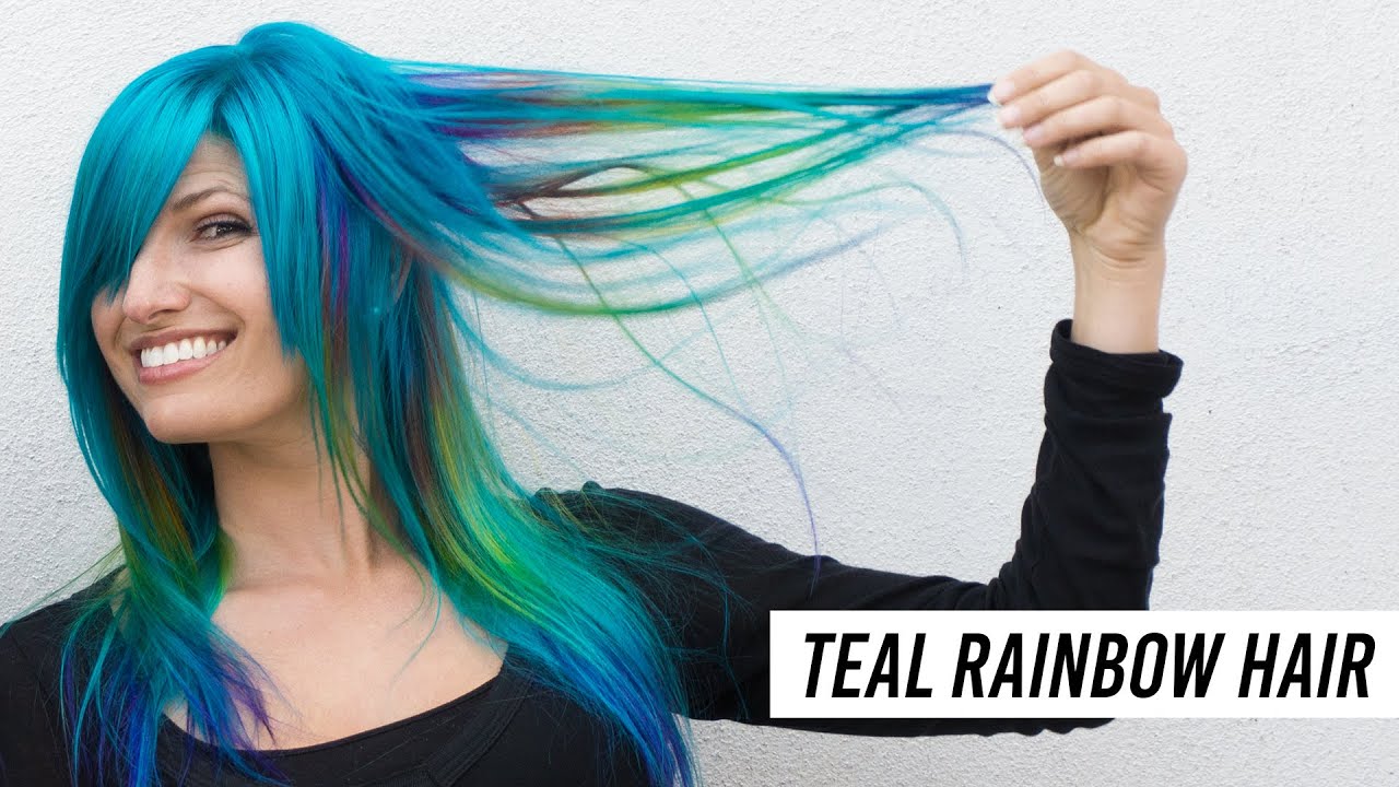 Teal Rainbow Mermaid Hair with Kasey Oh! | ARCTIC FOX HAIR COLOR