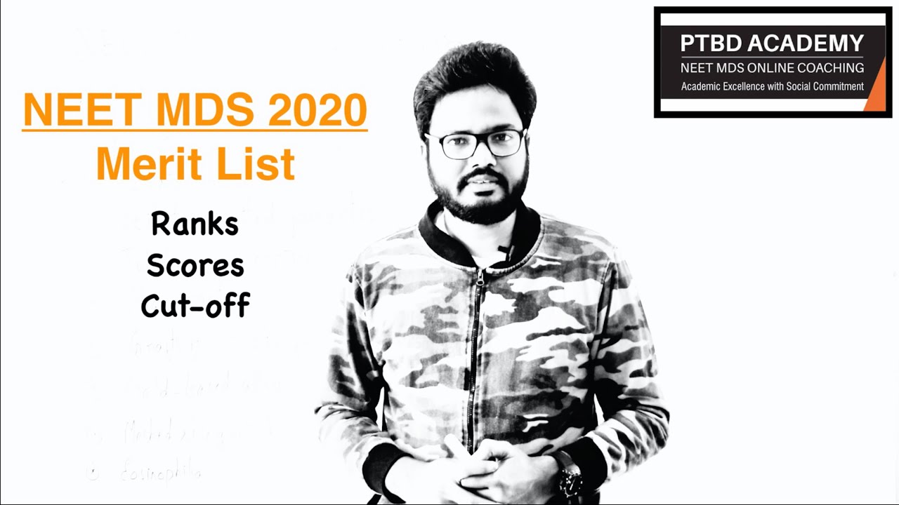 NEET MDS 2020 Merit List | Ranks, Scores & Cut off