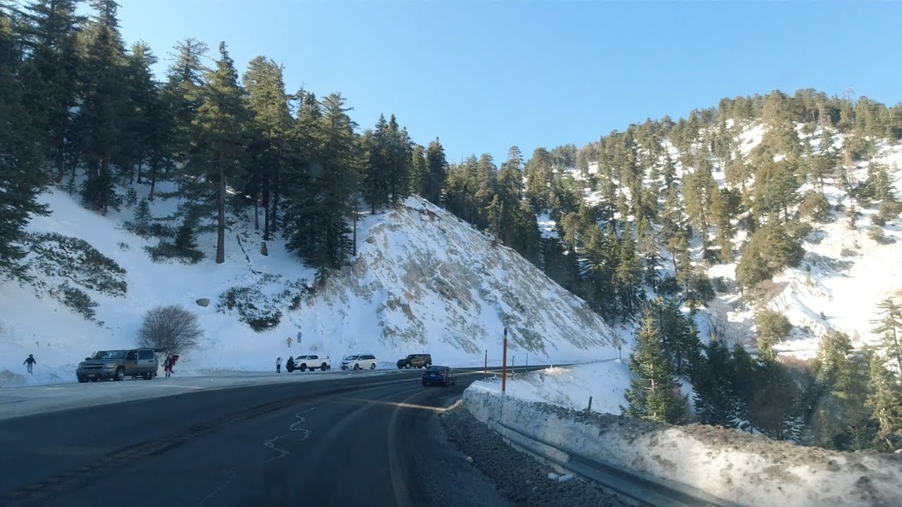 Driving up to Big Bear Lake, CA During Snow Season 2021