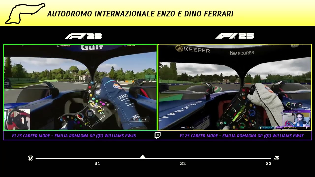 F1 25 vs F1 23 Lap Comparison (Imola) Autodromo Internazionale Enzo e Dino Ferrari | Williams Racing
