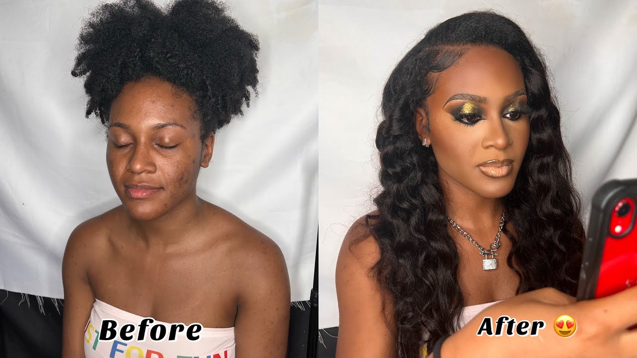 Dramatic Smokey Halo Glam Transformation ft UNICE hair