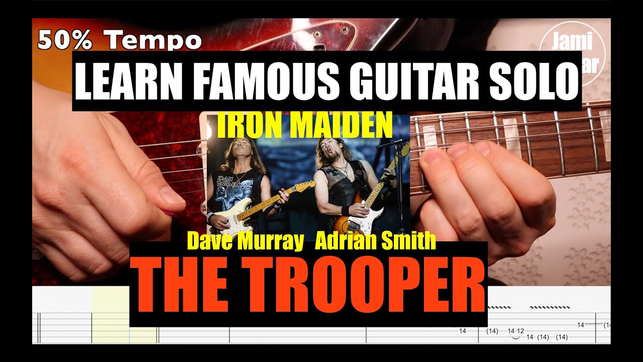 THE TROOPER Guitar SOLO Lesson: Slow Tempo & Easy Tabs